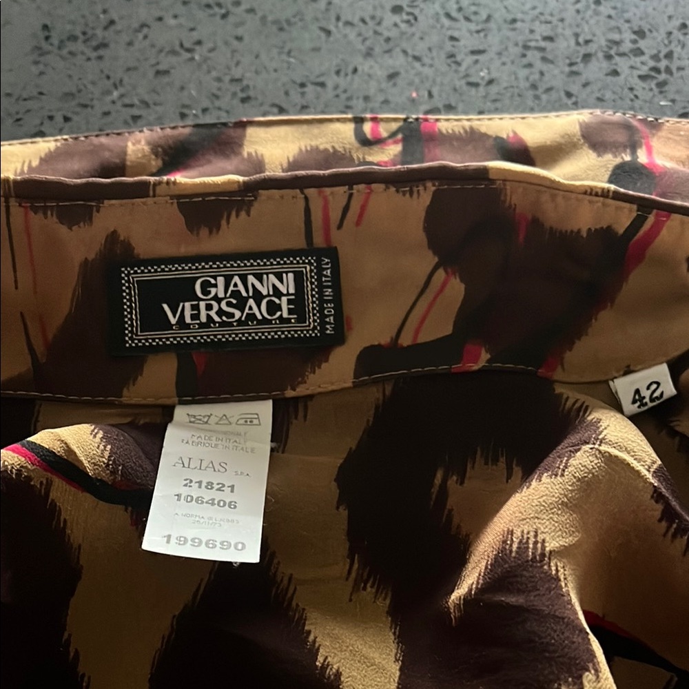 Gianni Versace Brown and Tan Patterned Garment